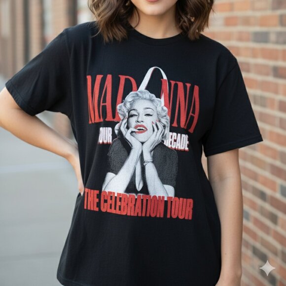 Madonna T-Shirt Concert Fan Celebration Tour Four Decades 2023 Size Large Used - Picture 1 of 8